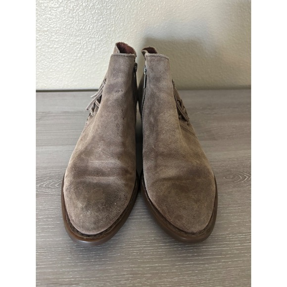 Born Suede Lace Up Side Ankle Boots Block Heel Women's 7 boho cottage prairie - Picture 2 of 9